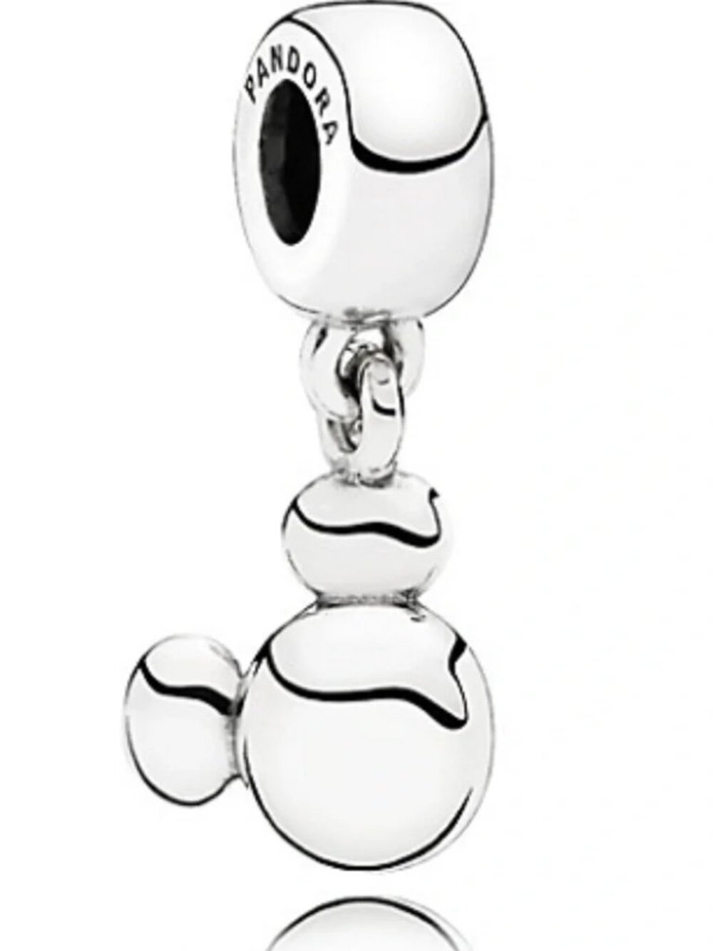Disney Pandora Solid Mickey Mouse Dangle Charm Sterling Silver Authentic